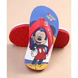 Cute Walk by Babyhug Disney Mickey Mouse Printed Slip On Flip Flops - Blue