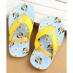 Cute Walk by Babyhug Flip Flops with Back Strap Closure Minnie Mouse Print - Yellow