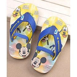 Cute Walk by Babyhug Disney Mickey Mouse Printed Flip Flops with Back Strap - Yellow