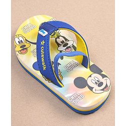 Cute Walk by Babyhug Disney Mickey Mouse Printed Flip Flops with Back Strap - Yellow