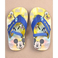 Cute Walk by Babyhug Disney Mickey Mouse Printed Flip Flops with Back Strap - Yellow