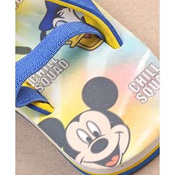 Cute Walk by Babyhug Disney Mickey Mouse Printed Flip Flops with Back Strap - Yellow
