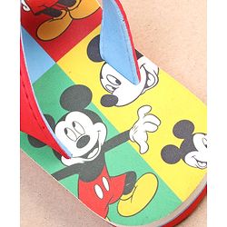 Cute Walk by Babyhug Disney Mickey Mouse Printed Slip On Flip Flops - Red