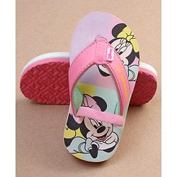 Cute Walk by Babyhug Disney Minnie Mouse Printed Flip Flops with Back Strap - Pink