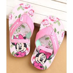Cute Walk by Babyhug Flip Flops with Back strap Closure Minnie Mouse  Print - Pink