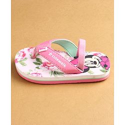 Cute Walk by Babyhug Flip Flops with Back strap Closure Minnie Mouse  Print - Pink