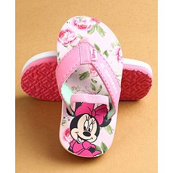 Cute Walk by Babyhug Flip Flops with Back strap Closure Minnie Mouse  Print - Pink