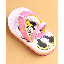 Cute Walk by Babyhug Flip Flops with Back strap Closure Minnie Mouse Print - Pink