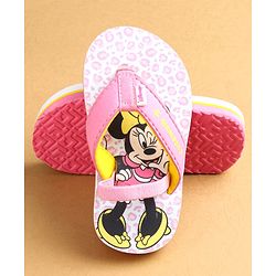 Cute Walk by Babyhug Flip Flops with Back strap Closure Minnie Mouse Print - Pink
