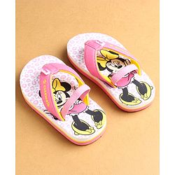 Cute Walk by Babyhug Flip Flops with Back strap Closure Minnie Mouse Print - Pink