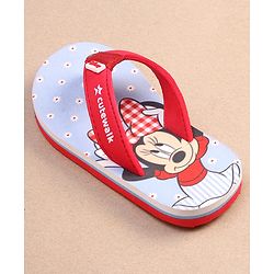 Cute Walk by Babyhug Disney Minnie Mouse Printed Slip On Flip Flops - Red