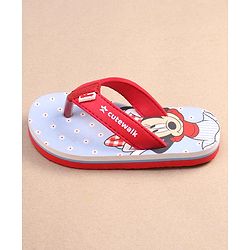 Cute Walk by Babyhug Disney Minnie Mouse Printed Slip On Flip Flops - Red