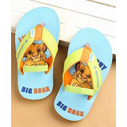 Cute Walk by Babyhug Flip Flops with Back Strap Closure Simba Print - Blue