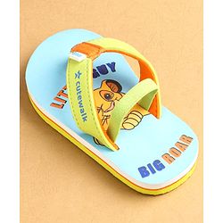 Cute Walk by Babyhug Flip Flops with Back Strap Closure Simba Print - Blue