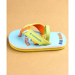 Cute Walk by Babyhug Flip Flops with Back Strap Closure Simba Print - Blue