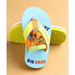 Cute Walk by Babyhug Flip Flops with Back Strap Closure Simba Print - Blue
