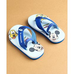 Cute Walk by Babyhug Flip Flops with Back Strap Closure Mickey Mouse Print - Blue