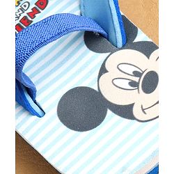 Cute Walk by Babyhug Flip Flops with Back Strap Closure Mickey Mouse Print - Blue