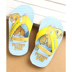 Cute Walk by Babyhug Flip Flops with Back Strap Closure Simba Print - Yellow