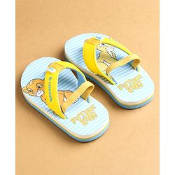 Cute Walk by Babyhug Flip Flops with Back Strap Closure Simba Print - Yellow