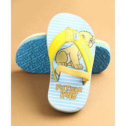 Cute Walk by Babyhug Flip Flops with Back Strap Closure Simba Print - Yellow