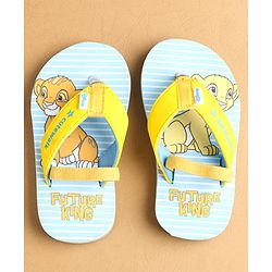 Cute Walk by Babyhug Flip Flops with Back Strap Closure Simba Print - Yellow