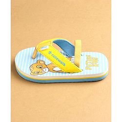 Cute Walk by Babyhug Flip Flops with Back Strap Closure Simba Print - Yellow