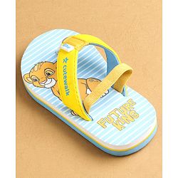 Cute Walk by Babyhug Flip Flops with Back Strap Closure Simba Print - Yellow