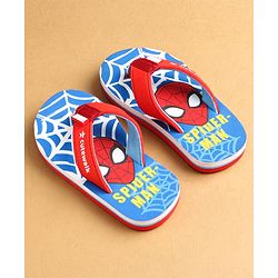 Cute Walk by Babyhug Marvel Slip Ons Flip Flops with Spiderman Print - Red