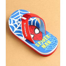 Cute Walk by Babyhug Marvel Slip Ons Flip Flops with Spiderman Print - Red
