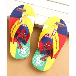 Cute Walk by Babyhug Marvel Slip Ons Flip Flops with Spiderman Print - Red