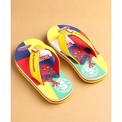 Cute Walk by Babyhug Marvel Slip Ons Flip Flops with Spiderman Print - Red