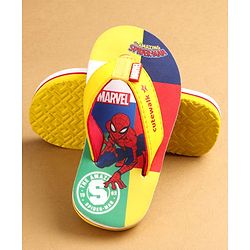 Cute Walk by Babyhug Marvel Slip Ons Flip Flops with Spiderman Print - Red