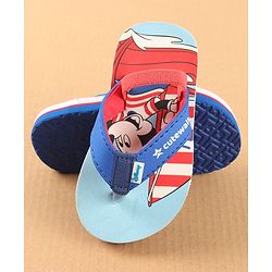 Cute Walk by Babyhug Disney Flip Flops with Back Strap Mickey Mouse Print - Blue