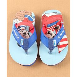 Cute Walk by Babyhug Disney Flip Flops with Back Strap Mickey Mouse Print - Blue