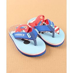 Cute Walk by Babyhug Disney Flip Flops with Back Strap Mickey Mouse Print - Blue