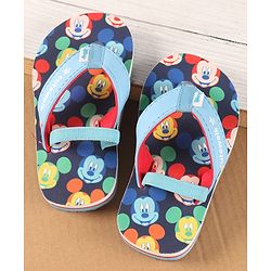 Cute Walk by Babyhug Disney Flip Flops with Back Strap Mickey Mouse Print - Blue