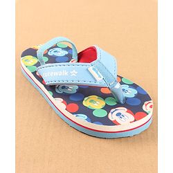Cute Walk by Babyhug Disney Flip Flops with Back Strap Mickey Mouse Print - Blue