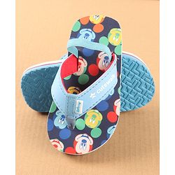 Cute Walk by Babyhug Disney Flip Flops with Back Strap Mickey Mouse Print - Blue
