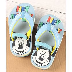 Cute Walk by Babyhug Disney Flip Flops with Back Strap Mickey Mouse Print - Blue