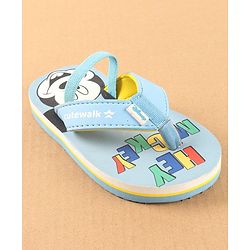 Cute Walk by Babyhug Disney Flip Flops with Back Strap Mickey Mouse Print - Blue