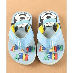 Cute Walk by Babyhug Disney Flip Flops with Back Strap Mickey Mouse Print - Blue
