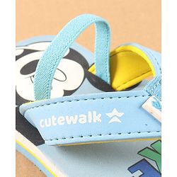 Cute Walk by Babyhug Disney Flip Flops with Back Strap Mickey Mouse Print - Blue
