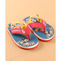Cute Walk by Babyhug Disney Flip Flops with Back Strap Mickey Mouse Print - Blue