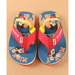 Cute Walk by Babyhug Disney Flip Flops with Back Strap Mickey Mouse Print - Blue