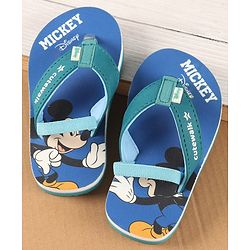 Cute Walk by Babyhug Disney Flip Flops with Back Strap Mickey Mouse Print - Blue