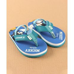 Cute Walk by Babyhug Disney Flip Flops with Back Strap Mickey Mouse Print - Blue