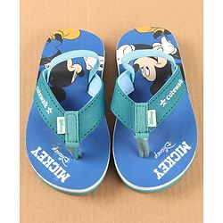 Cute Walk by Babyhug Disney Flip Flops with Back Strap Mickey Mouse Print - Blue