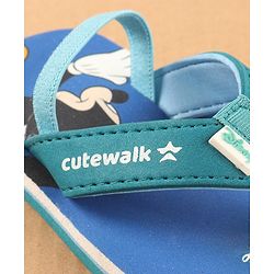 Cute Walk by Babyhug Disney Flip Flops with Back Strap Mickey Mouse Print - Blue