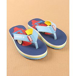 Cute Walk by Babyhug Disney Slip On Flip Flops with Spiderman Print - Light Blue